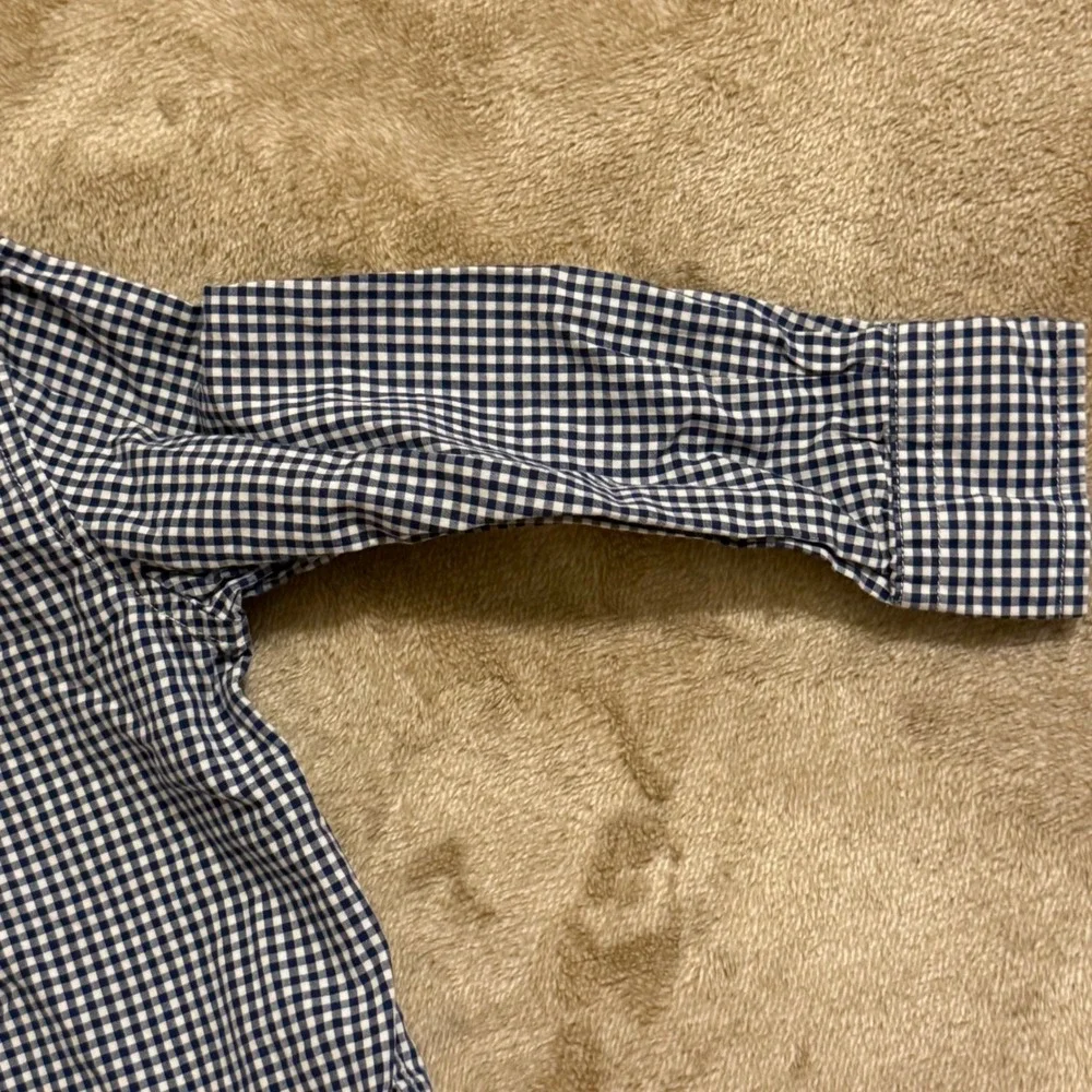 Ralph Lauren Boys Navy Blue Gingham Check Long Sleeve Button Down Shirt 2T